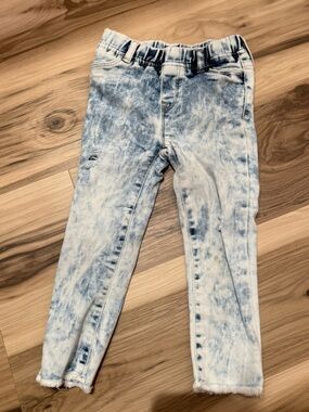 Toddler Gap denim acid wash stretch ankle Jegging size 3t raw hem like new